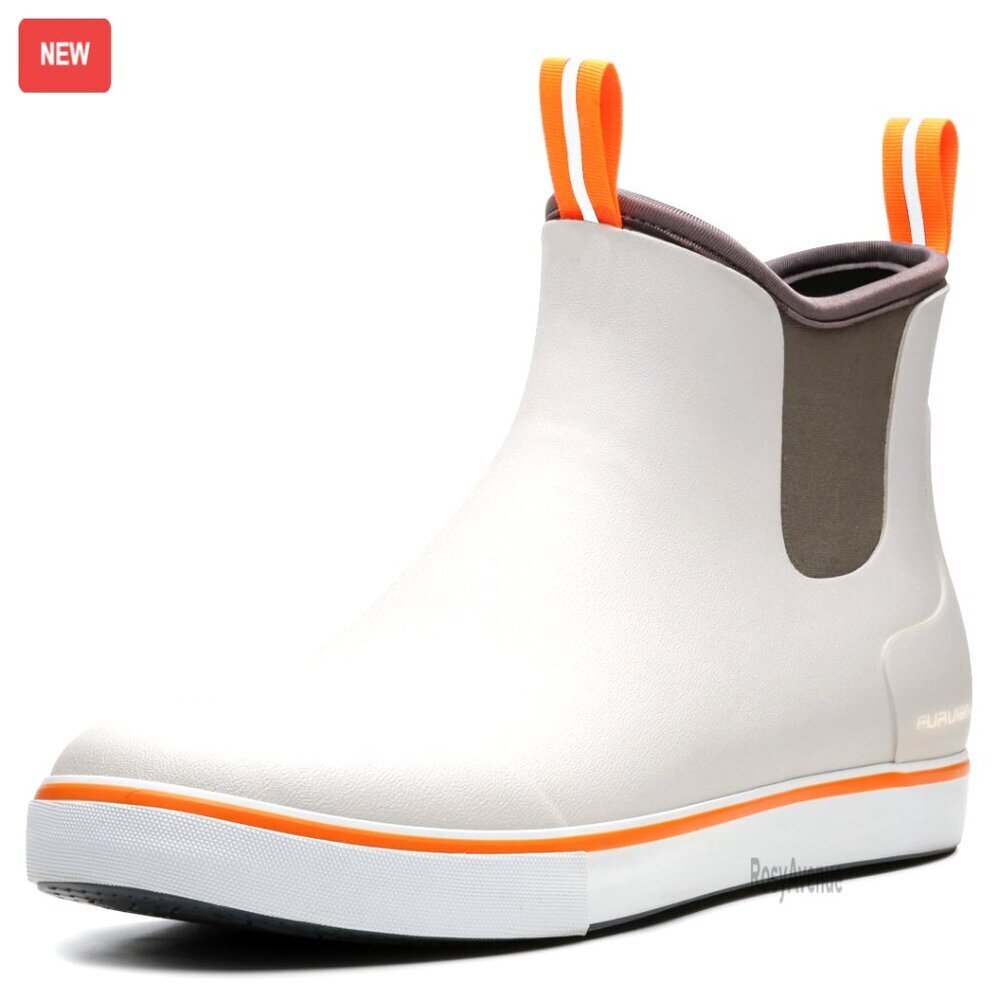 Men's Waterproof Neoprene Deck Boots Slip On Fishing Gardening Boots